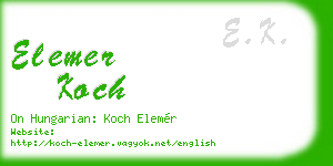 elemer koch business card