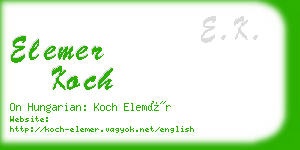 elemer koch business card